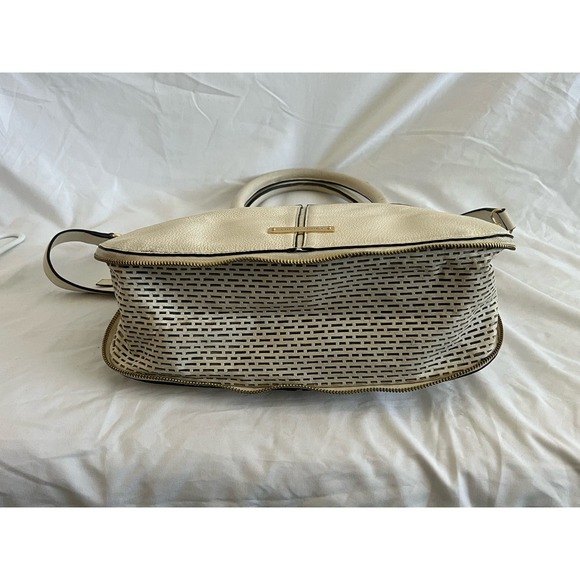 Vince Camuto Beige Leather Expandable Tote Purse - Picture 11 of 12